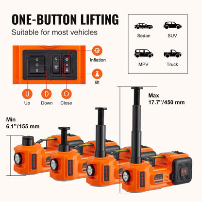 Cric Électrique 5 Tonnes 12V – Kit d’Urgence Auto Complet
